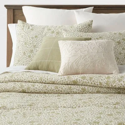 8pc King Floral Comforter Set Green - Threshold