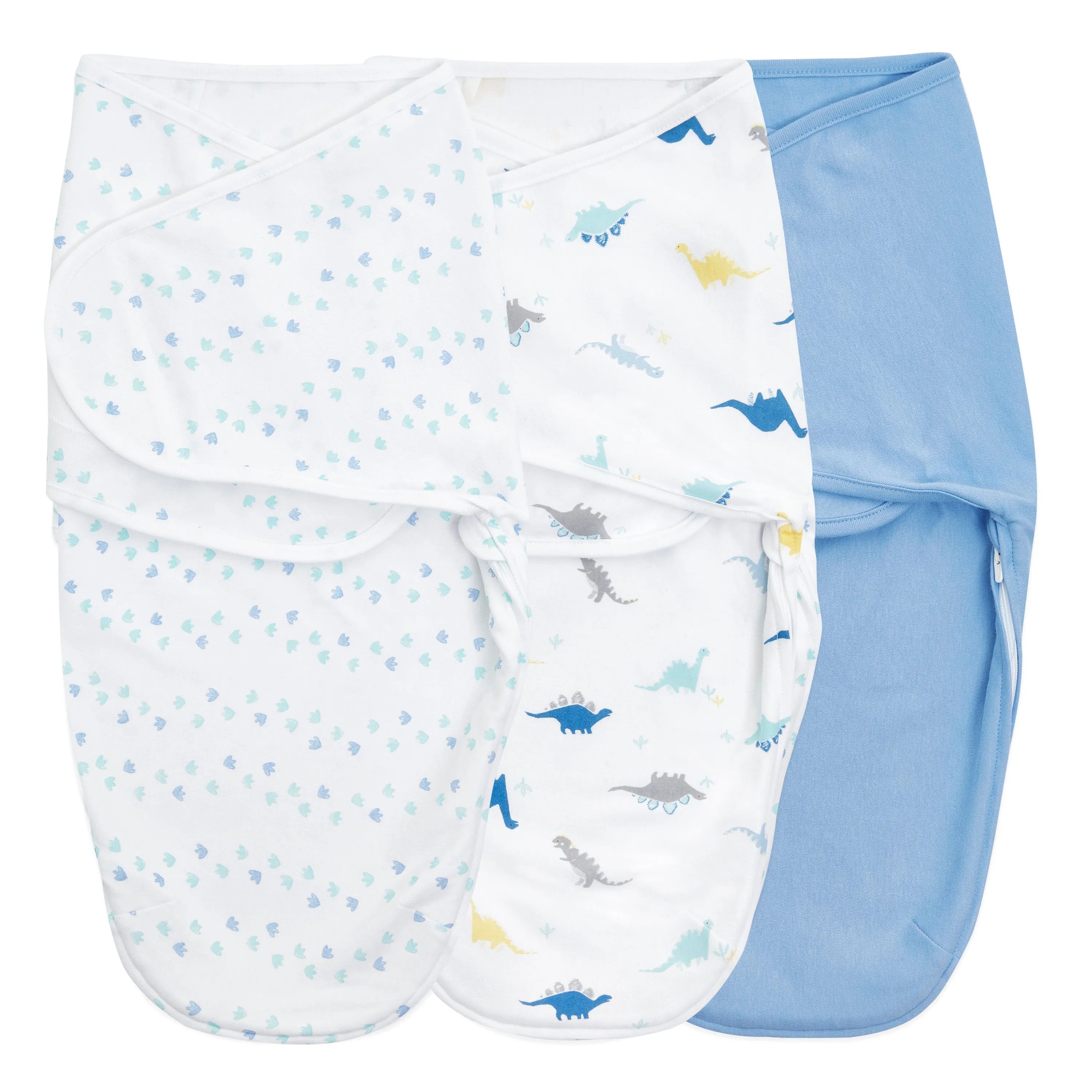 aden   anais Cotton Wrap Swaddles 3 pack Dino- Blue (0-3 Months)