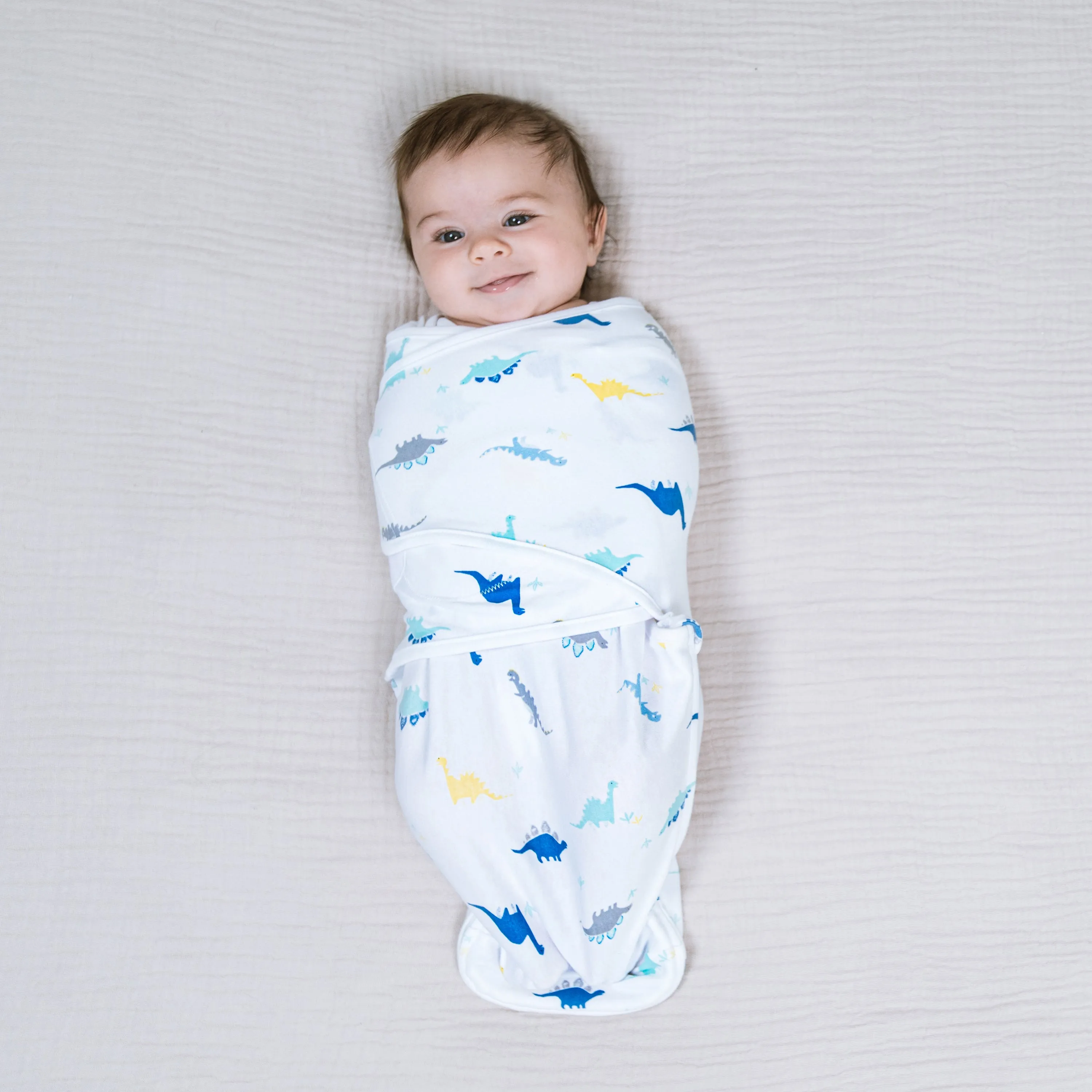 aden   anais Cotton Wrap Swaddles 3 pack Dino- Blue (0-3 Months)