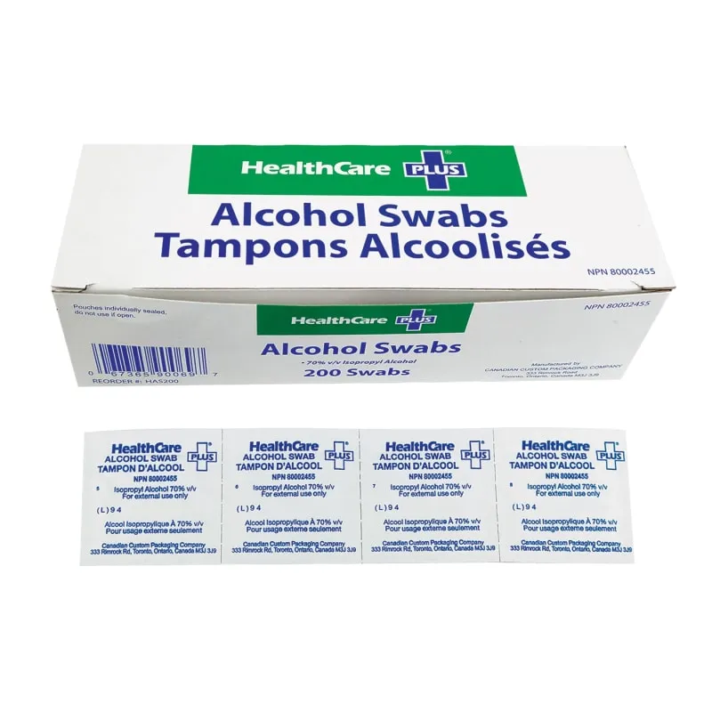 Alcohol Prep Pads, 70% Isopropyl - Box of 200