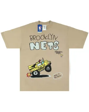 A.S.S. X SHAKA WEAR X NBA NETS TEE OATMEAL