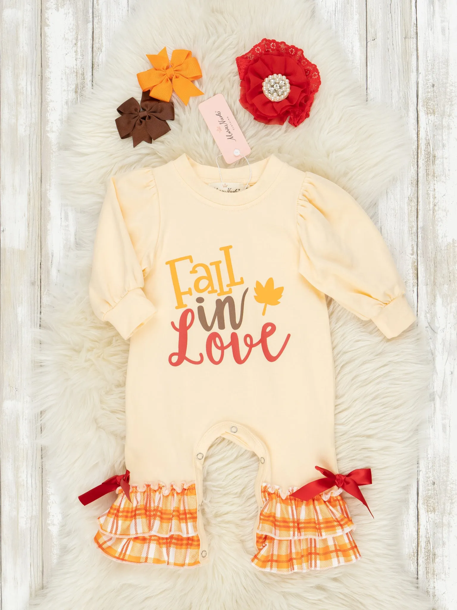 Autumn Love Ruffle Rompers