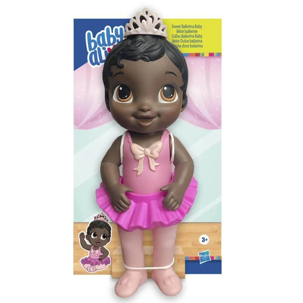 Baby Alive Sweet Ballerina Baby Doll Pink Dress Black Hair