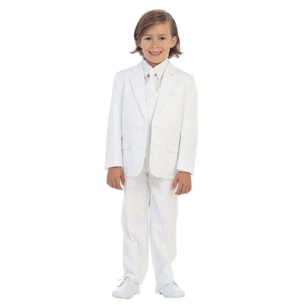 Baby Boys White Jewels & Gents Jacket Vest Shirt Tie Pants 5 Pc Suit 6-24M