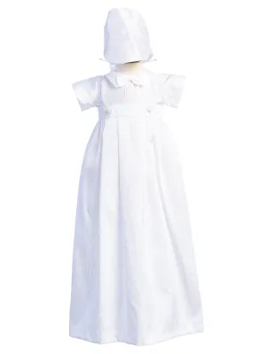 Baby Boys White Poly Bengaline Romper Gown Christening Outfit 0-24 Months