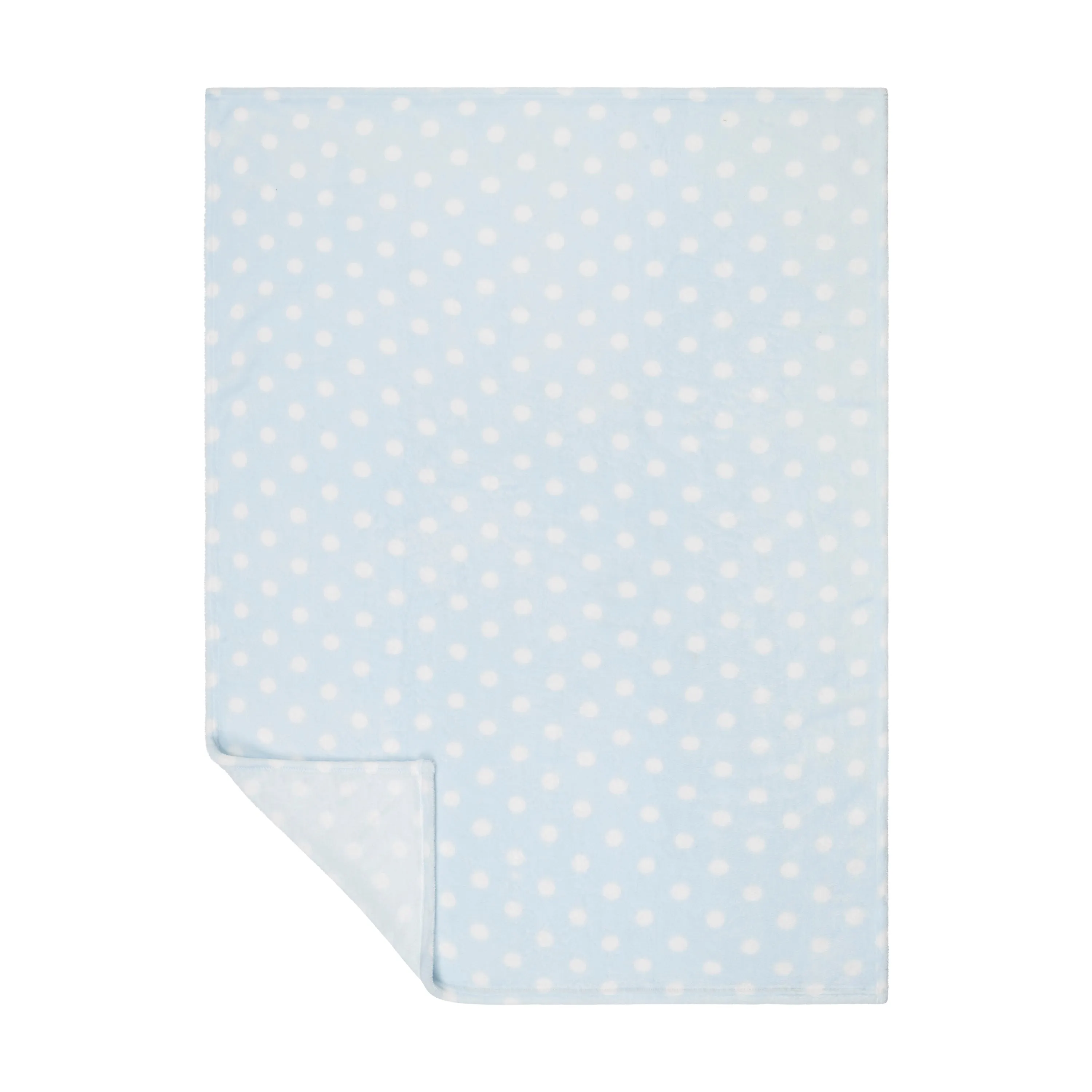 Baby Fleece Blanket - 30" by 40" - Baby Blue/Dots