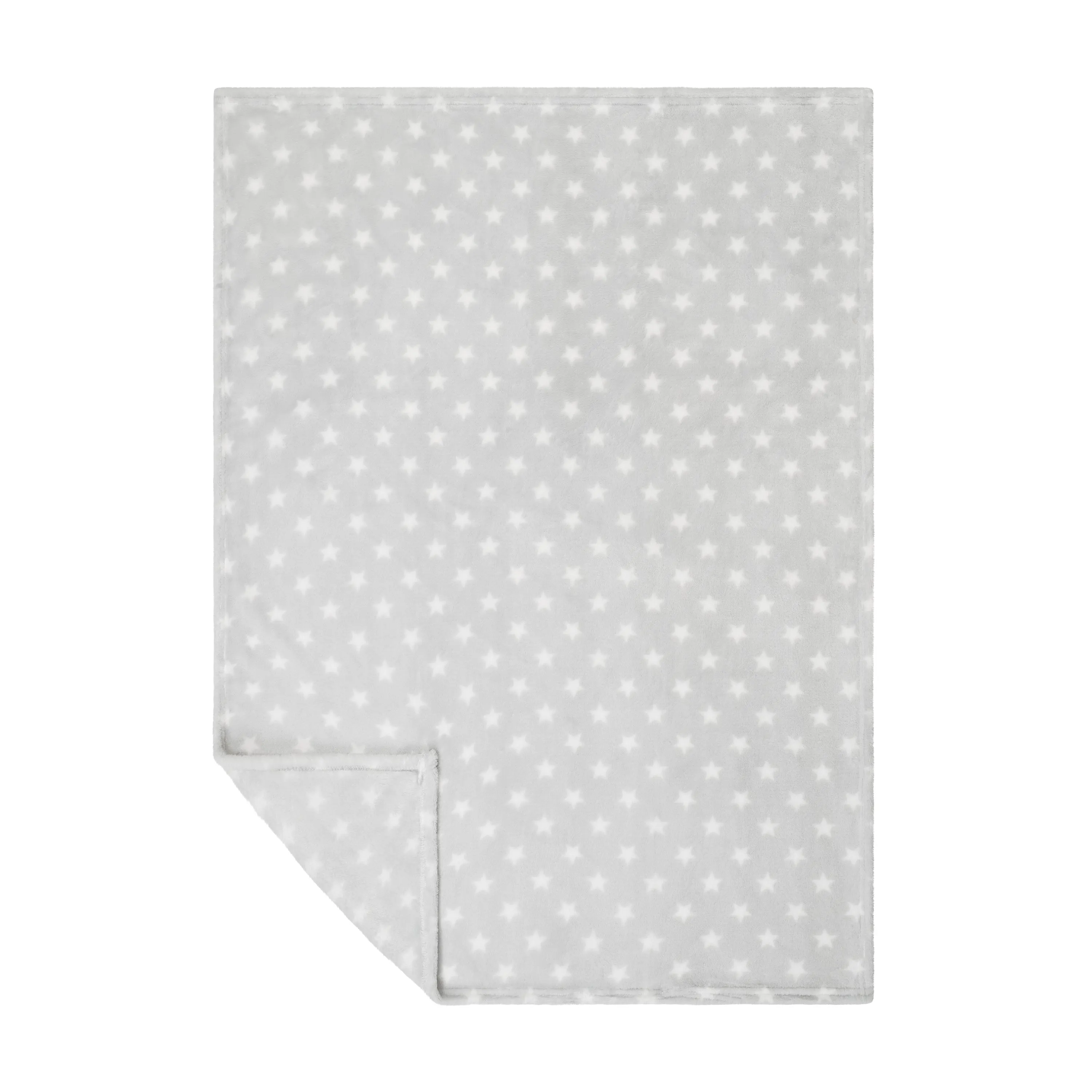 Baby Fleece Blanket - 30" by 40" - Gray/Stars