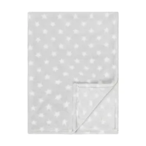 Baby Fleece Blanket - 30" by 40" - Gray/Stars