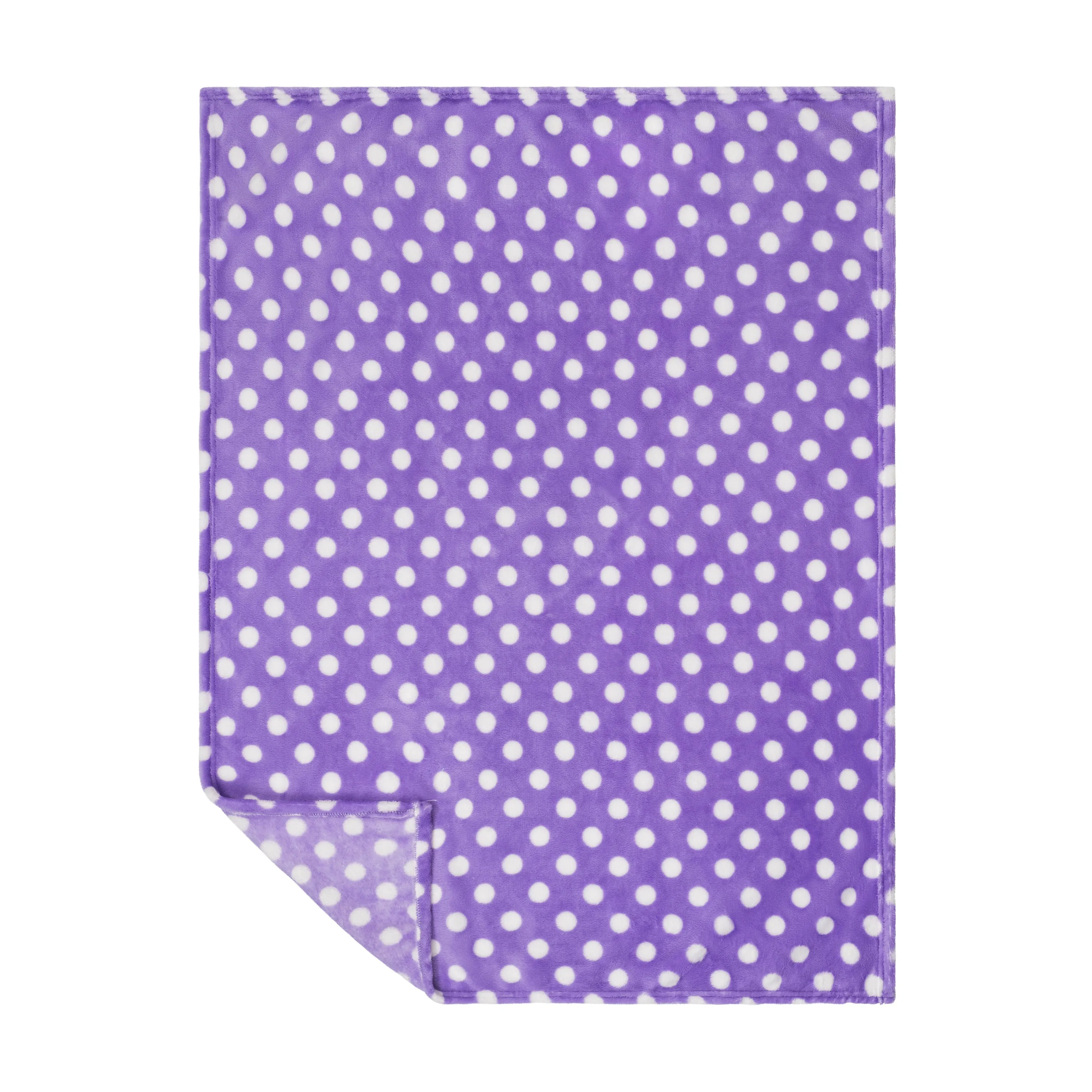 Baby Fleece Blanket - 30" by 40" - Purple/Dots