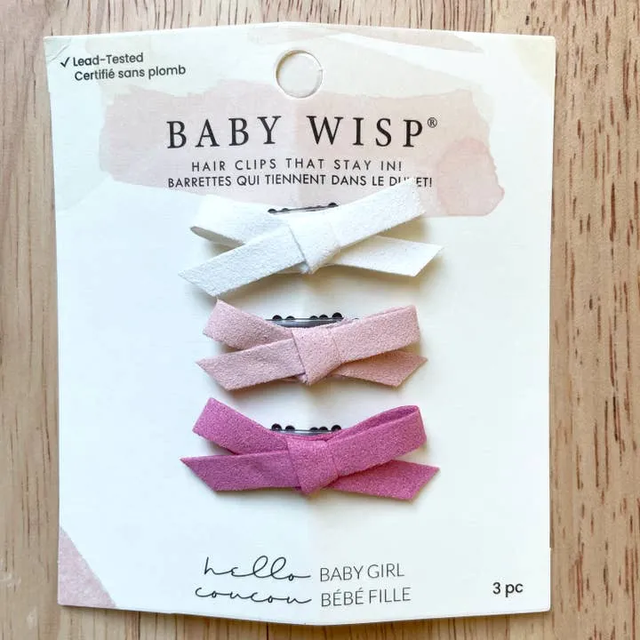 Baby Wisp Faux Suede Mini Wisp Clip Hair Bows