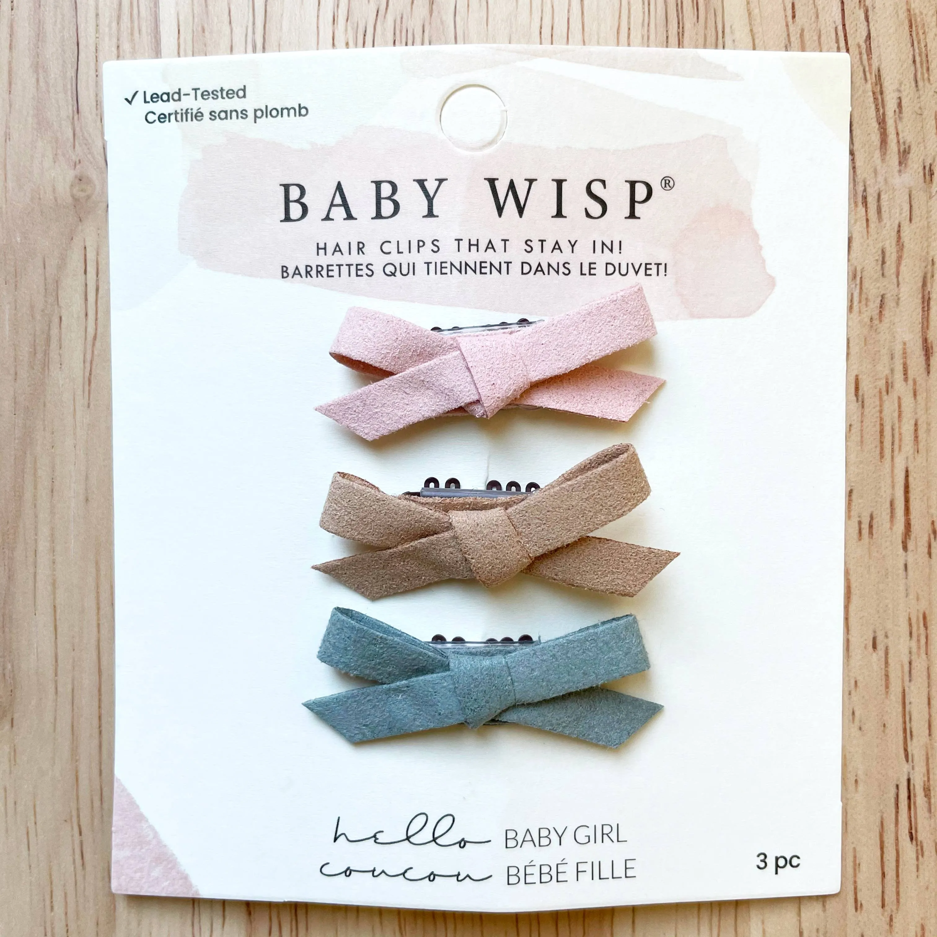 Baby Wisp Faux Suede Mini Wisp Clip Hair Bows