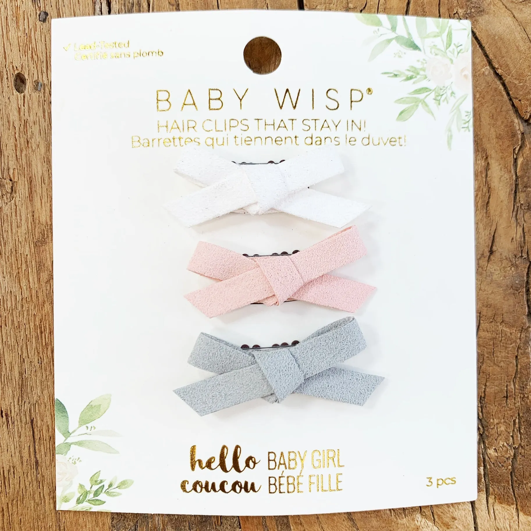 Baby Wisp Faux Suede Mini Wisp Clip Hair Bows