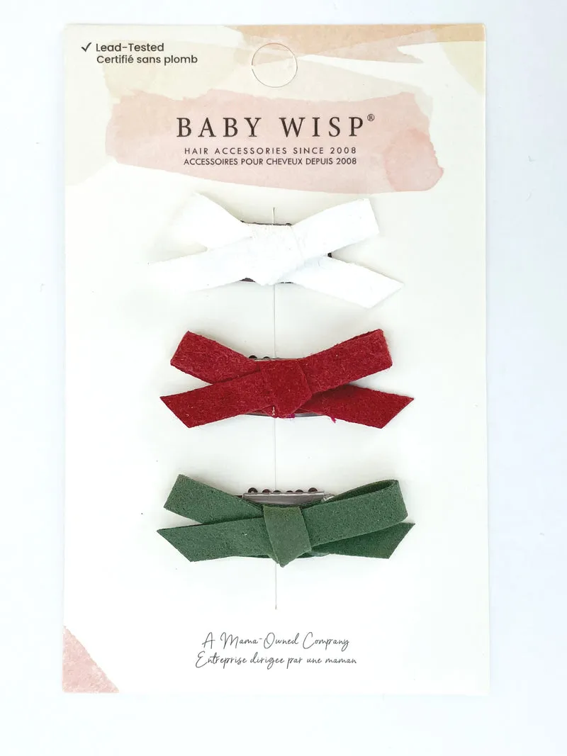 Baby Wisp Faux Suede Mini Wisp Clip Hair Bows