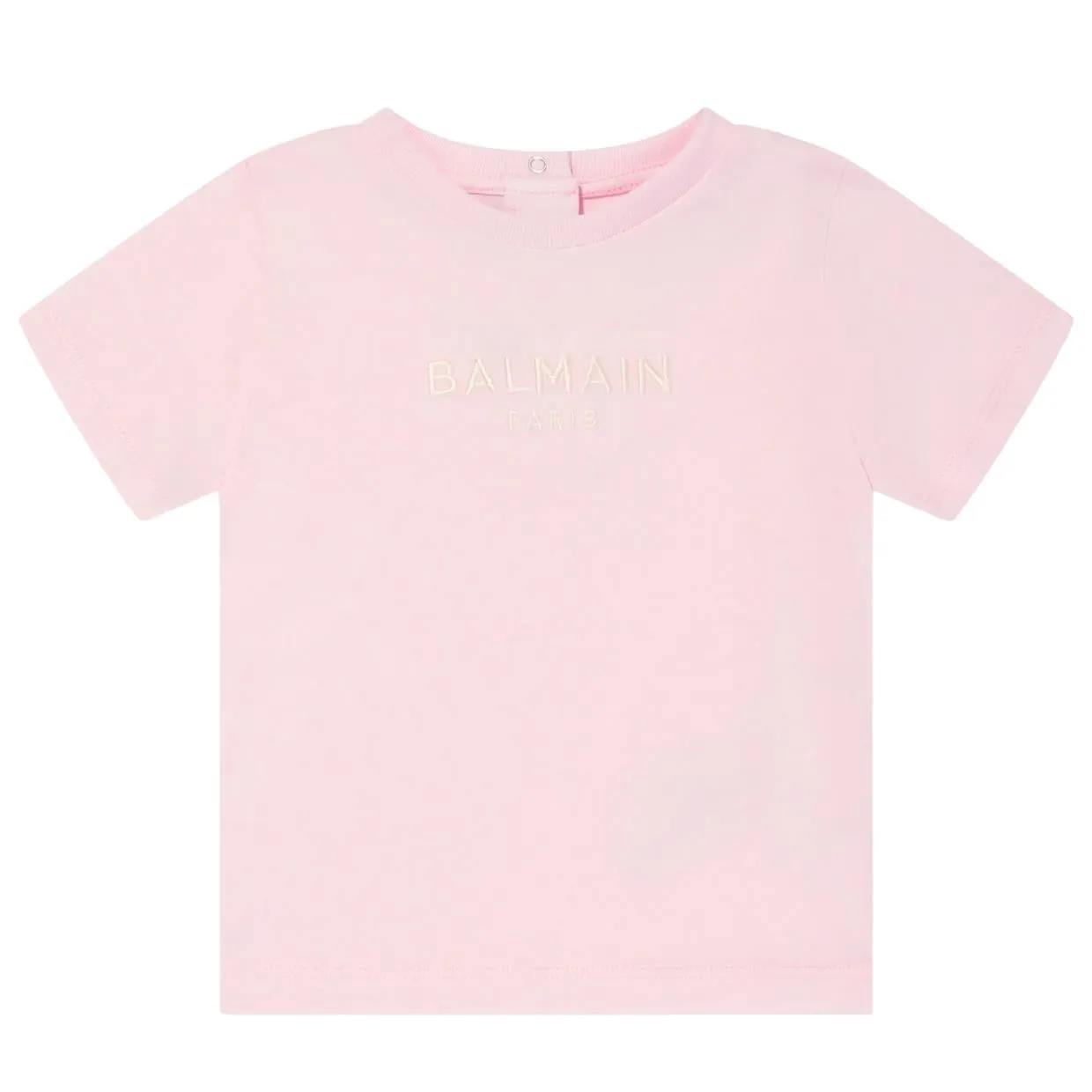 Balmain Baby Embroidered Logo Pink T-Shirt