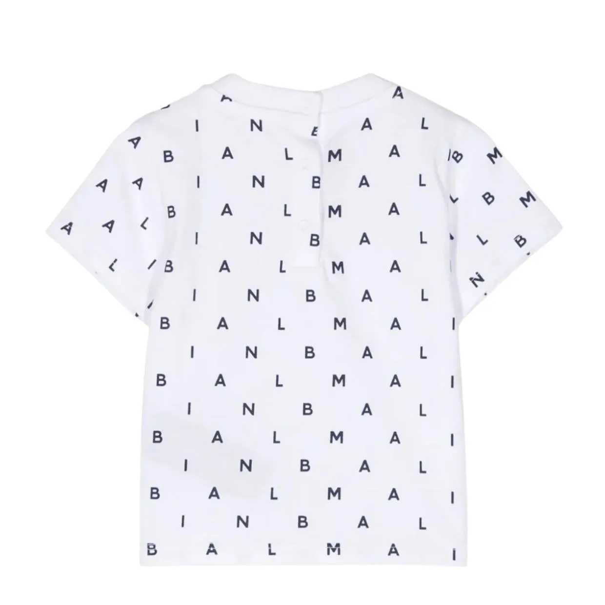 Balmain Baby Letter Logo All-Over White T-Shirt