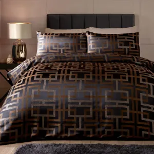 Bardon Black Jacquard Duvet Set