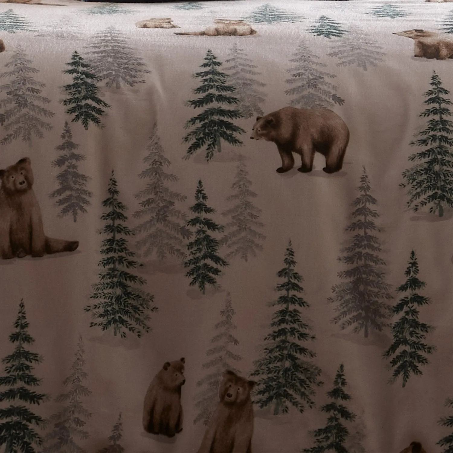 Bear Walks Natural Brushed Cotton Duvet Set