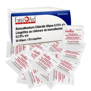 Benzalkonium Chloride Antiseptic Towelettes - Box of 25