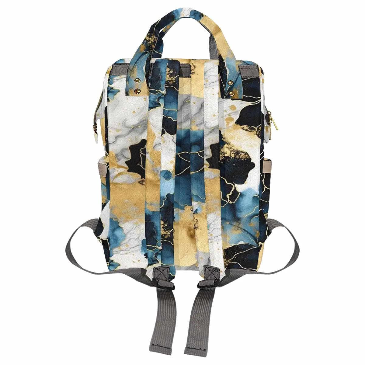 Blue Ink Floral Diaper Bag Backpack