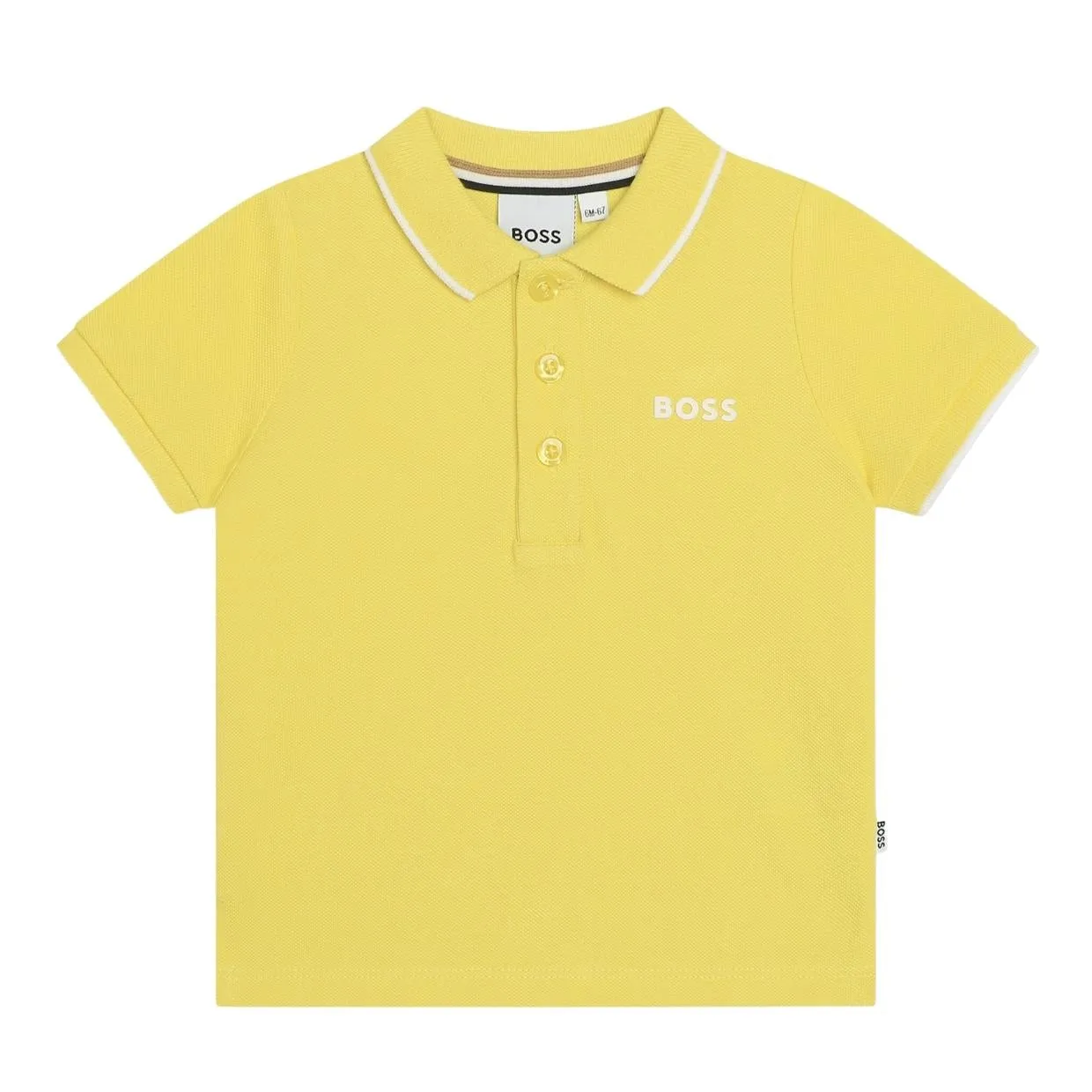 BOSS Baby Print Logo Short Sleeve Yellow Polo Shirt