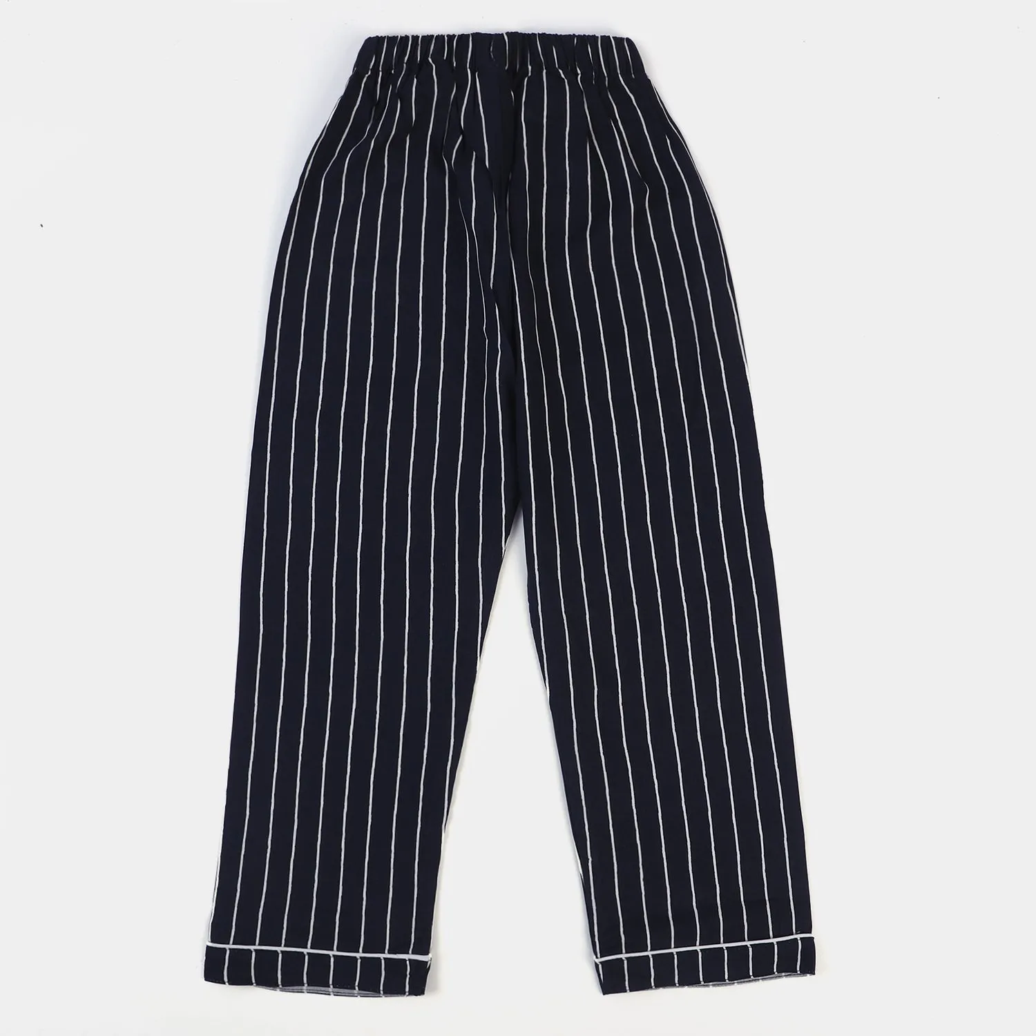 Boys Woven Night Suit Stripes-BLACK