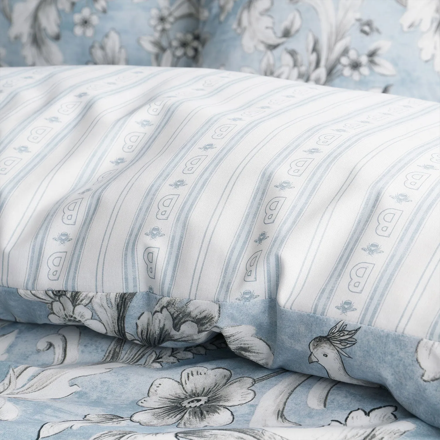 Bridgerton By Catherine Lansfield Regal Blue Floral Reversible Duvet Set