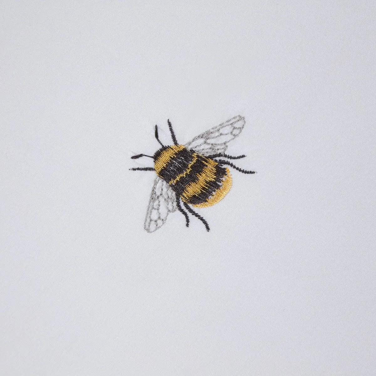 Bumblebee White Super Soft Embroidered Duvet Set