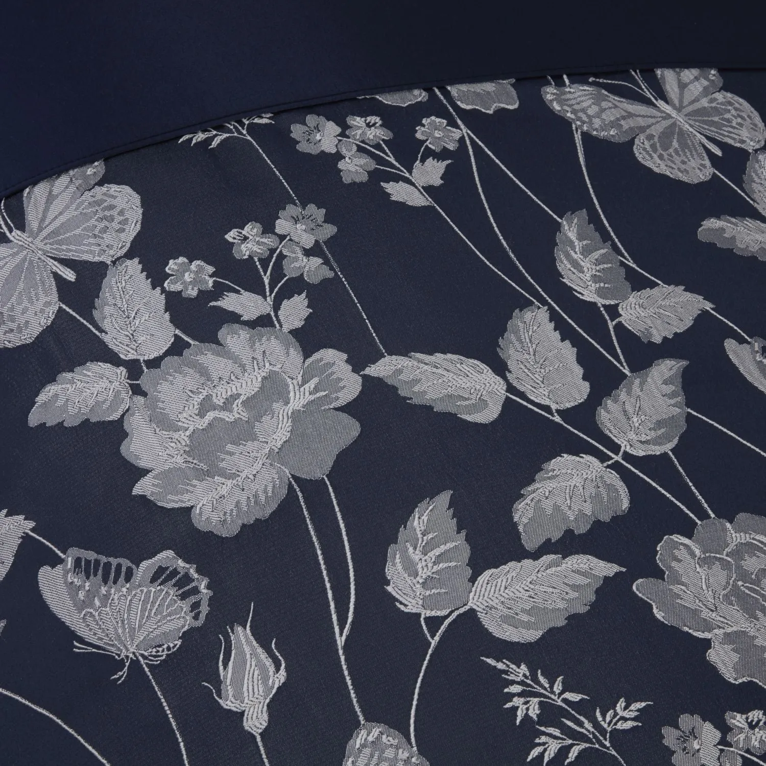 Butterfly Meadow Navy Embellished Jacquard Duvet Set