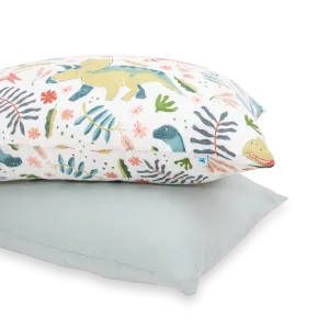 Cotton Muslin Pillowcase 2 Pack - Boho Dino