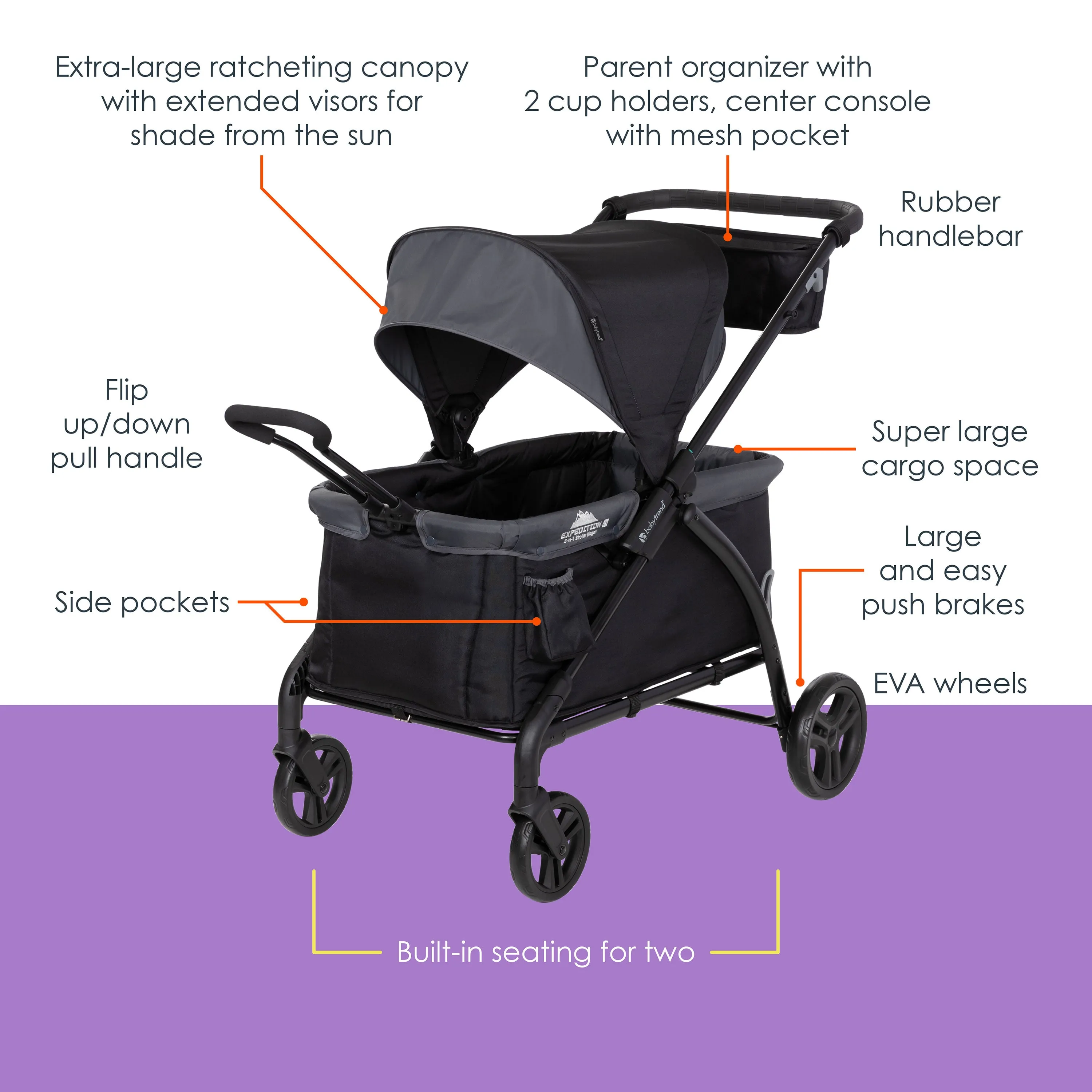 Expedition® LTE 2-in-1 Stroller Wagon - Madrid Black (Target Exclusive)