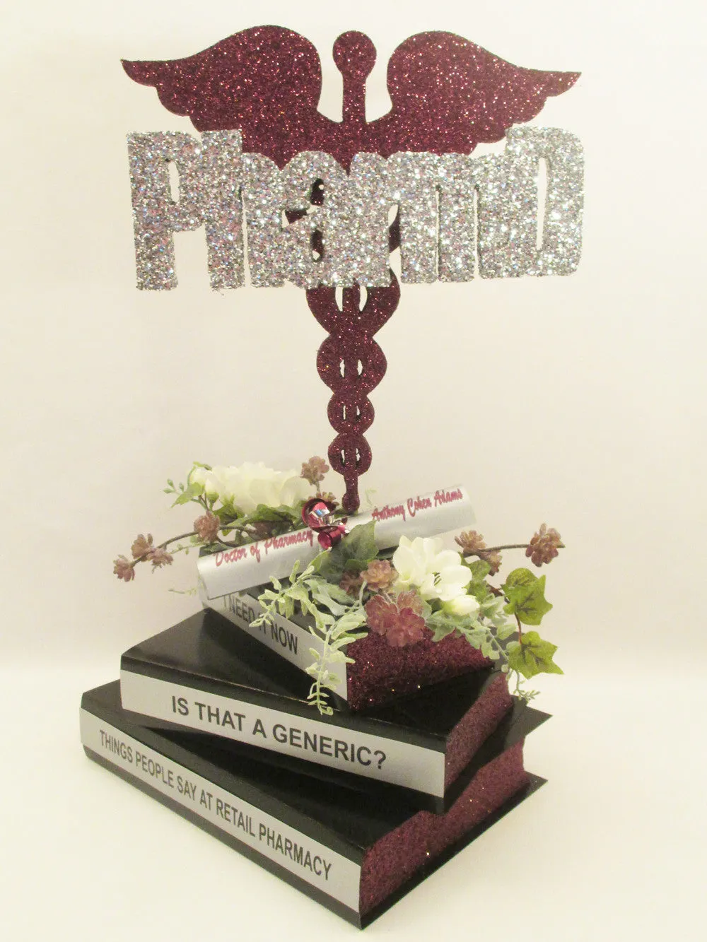 Faux Stack of Books with Cover - Centerpiece Base