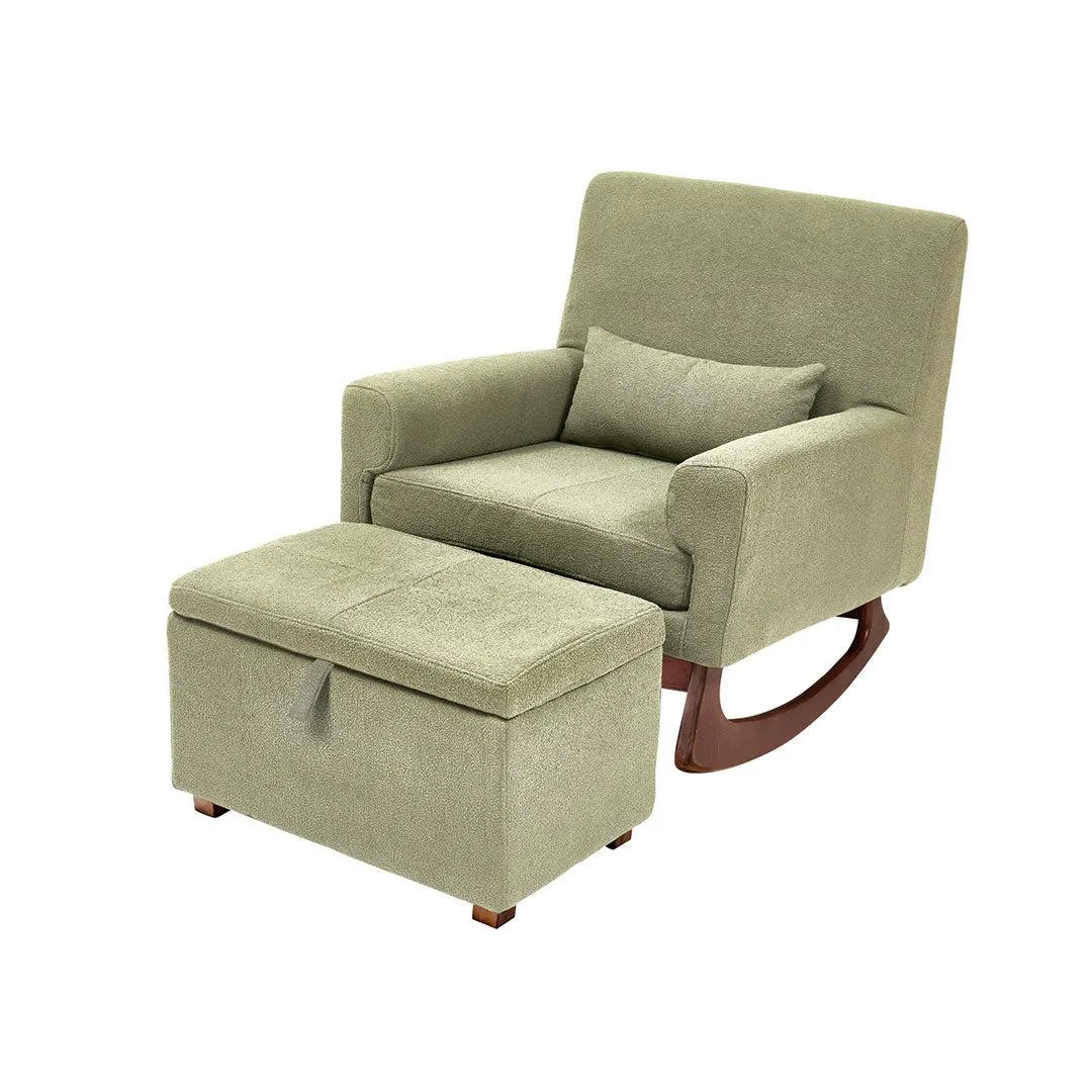 Gaia Baby Serena Rocking/Feeding Chair - Sage/Walnut