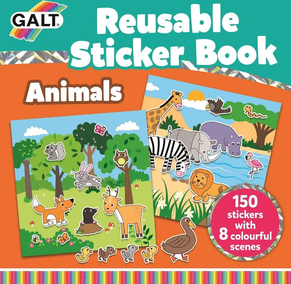 Galt Reusable Sticker Books - Animals