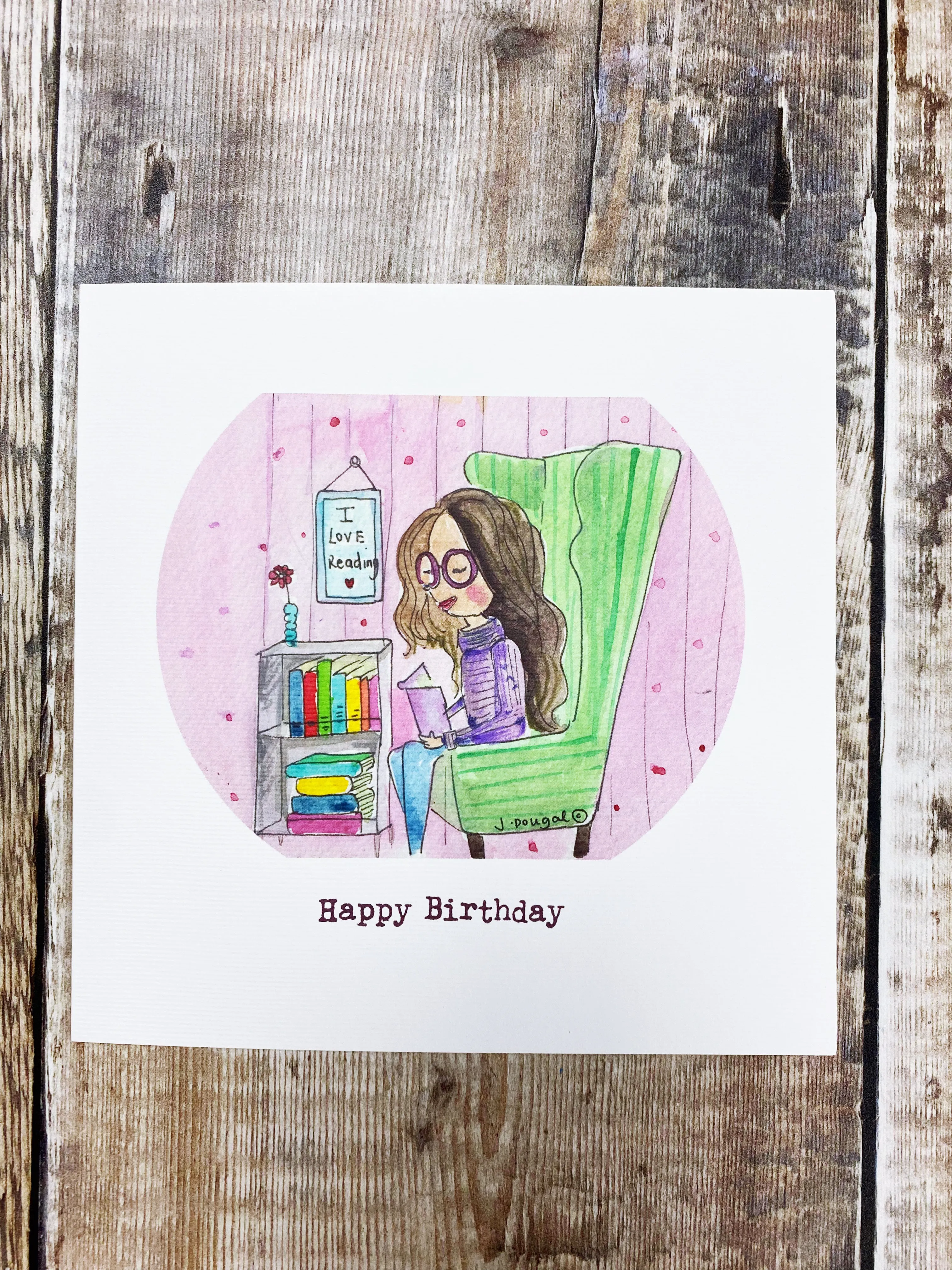 Happy Birthday Books Card - Personalised