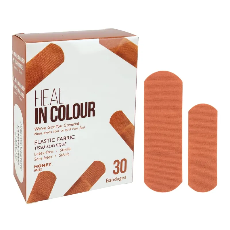 Heal In Colour Fabric Adhesive Bandages, Honey (30 pack)