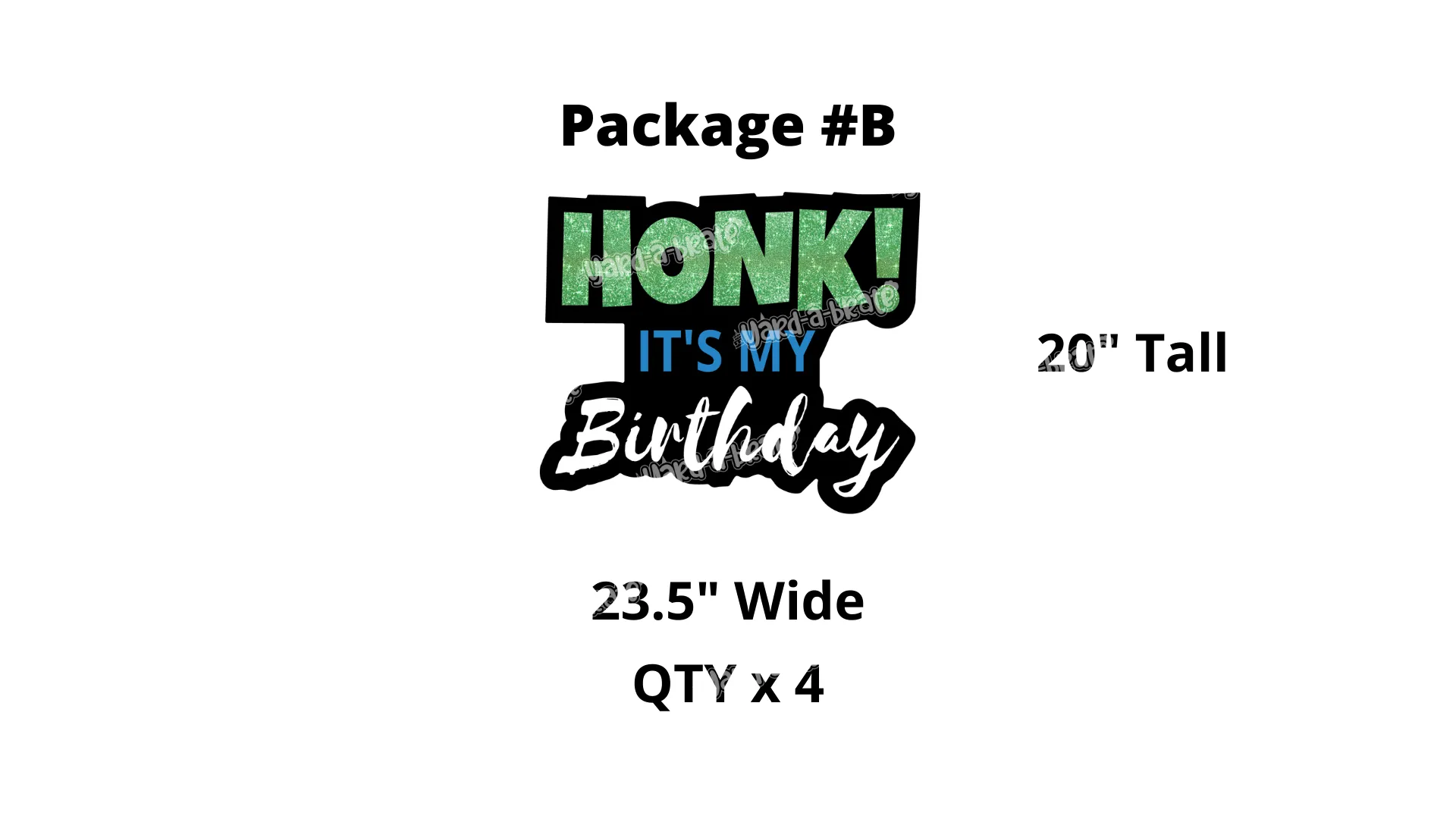 HONK! It's my Birthday Signs Green Glitter (Blue Text) Package – 14" or 20" Tall Decors (Total 4 or 9 or 13 pcs) | Yard Sign Outdoor Lawn Decorations