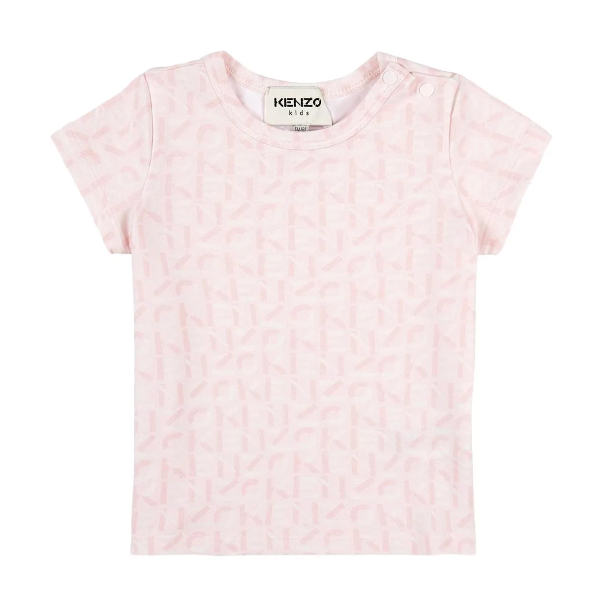 Kenzo Baby Pale Pink Logo Pattern T-Shirt