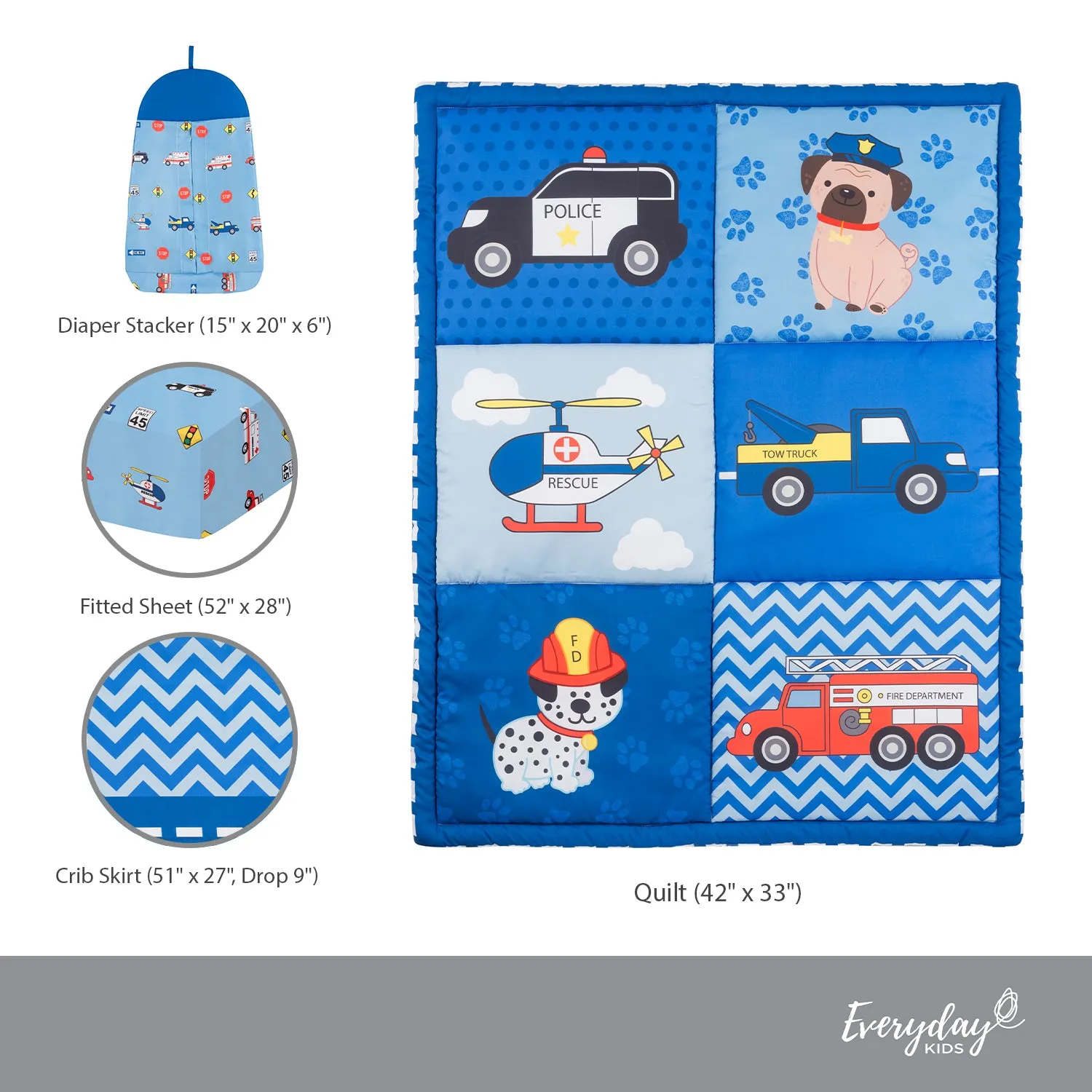 Little Rescuer 4-Piece Crib Bedding Set