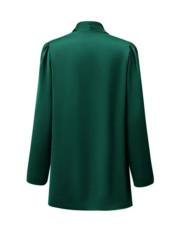 Long Sleeves Loose Solid Color Collarless Outerwear