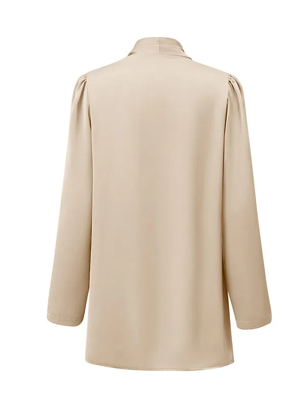 Long Sleeves Loose Solid Color Collarless Outerwear