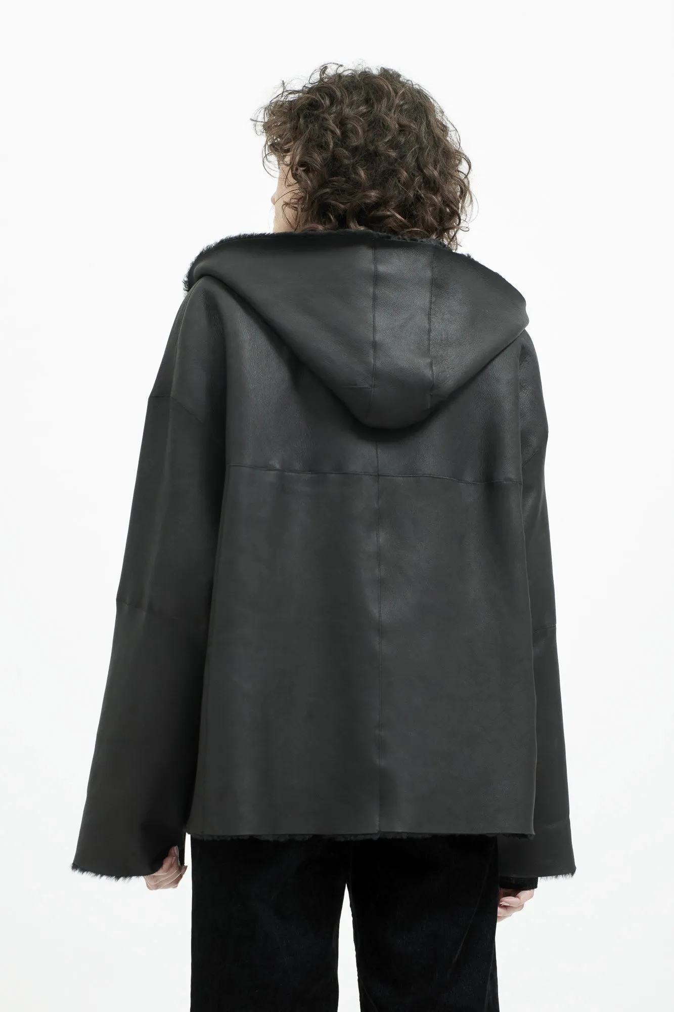 Malo Reversible Black Sheepskin Jacket