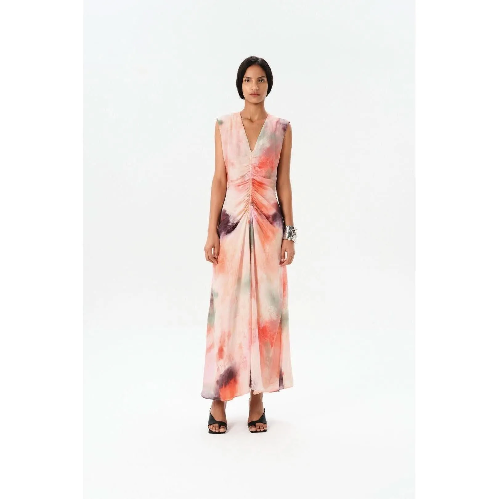 Maria Cher Jufre Tora Long Dress in Wild Rose