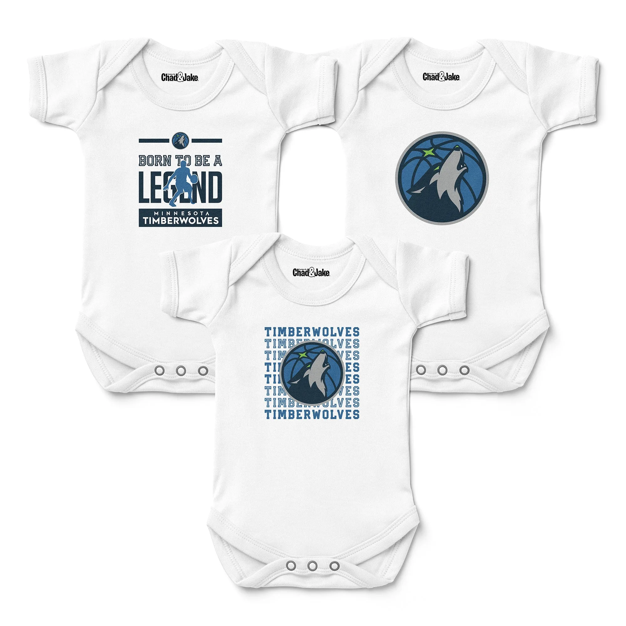 Minnesota Timberwolves 3-Pack Bodysuits