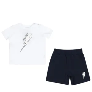 Neil Barrett Baby Printed Logo T-Shirt & Sweat Short Two-Piece Set