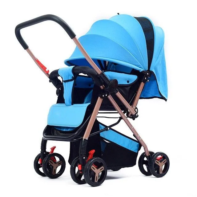 New Fashion Two-way Baby Stroller poussette Can Sit Flat Lying High Landscape Folding Umbrella Pram Baby Carriage for Newborns