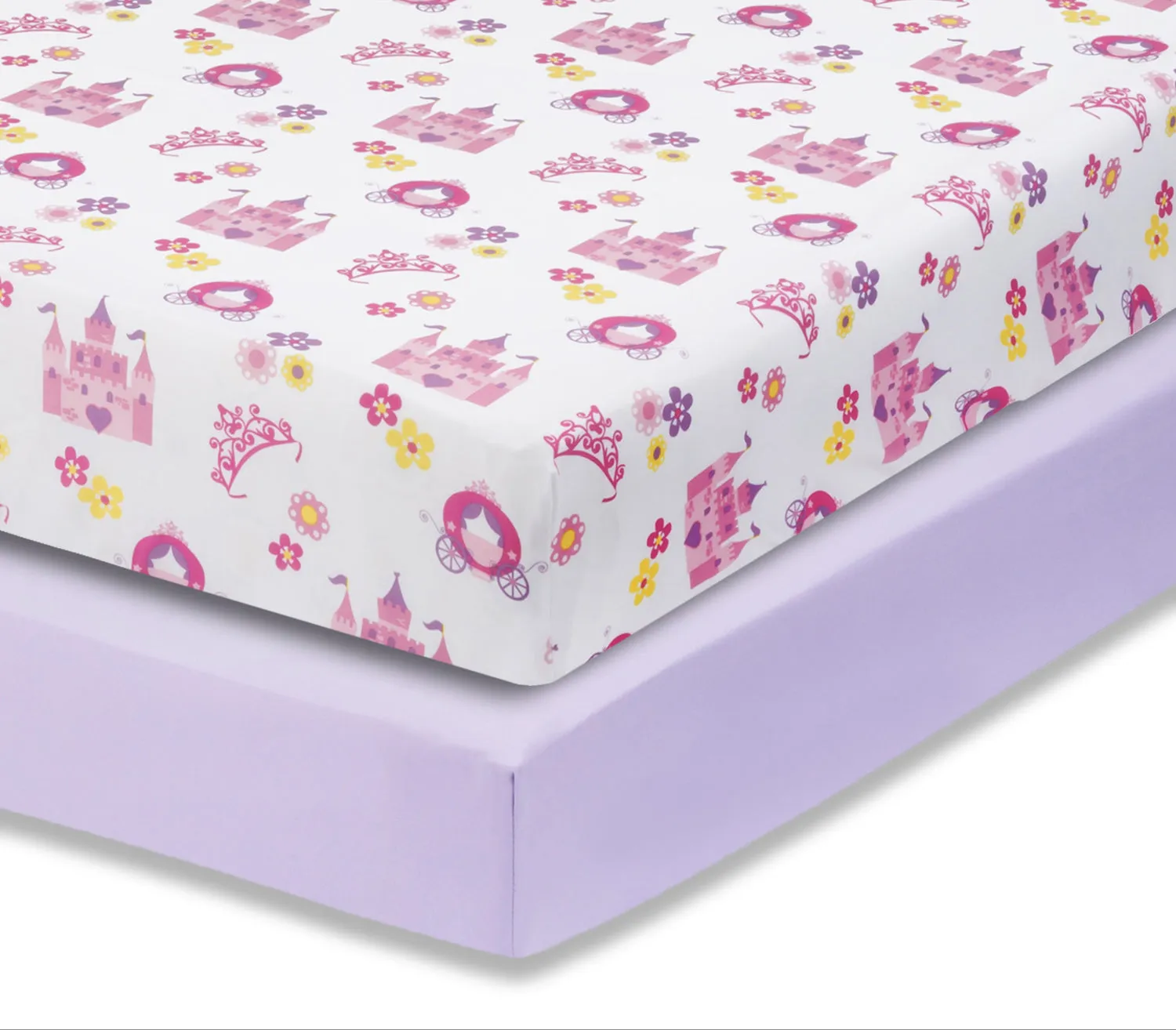 Princess/Lavender 2-Pack Fitted Crib Sheet