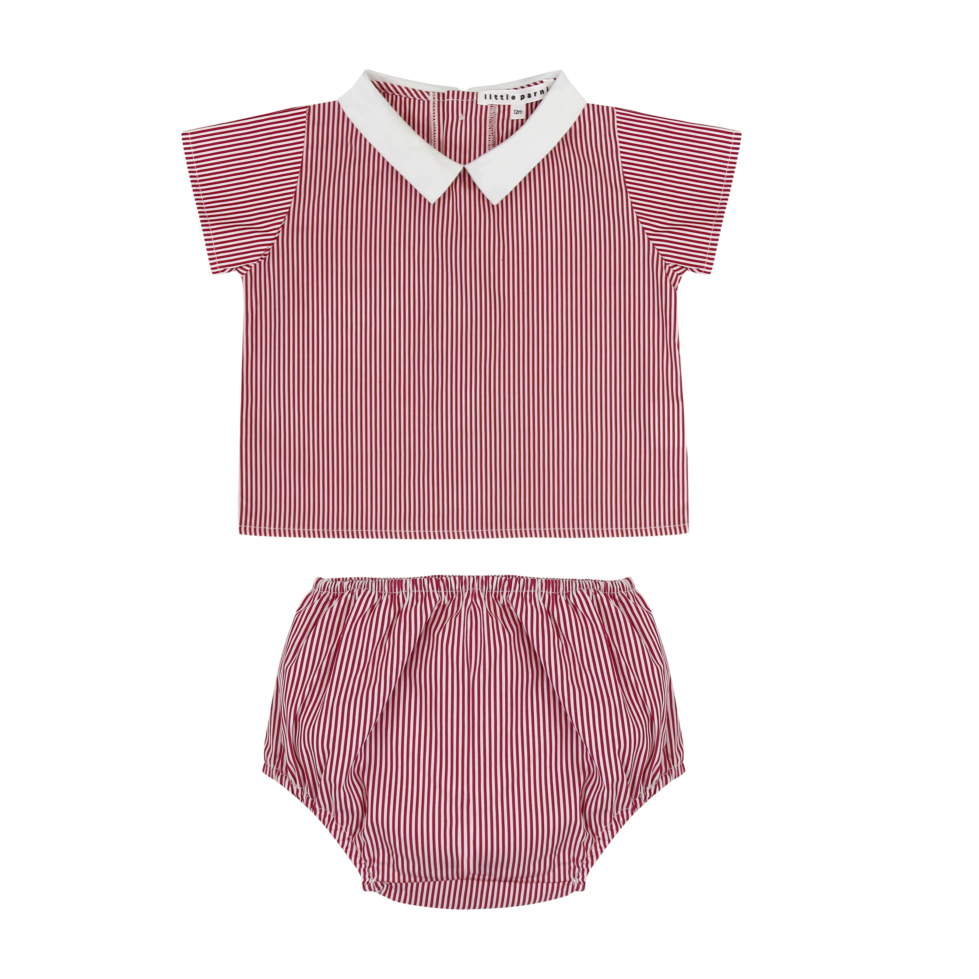 Red Stripe Baby Shirt Set