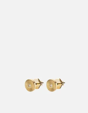 Rey Studs, 14k Gold Pavé