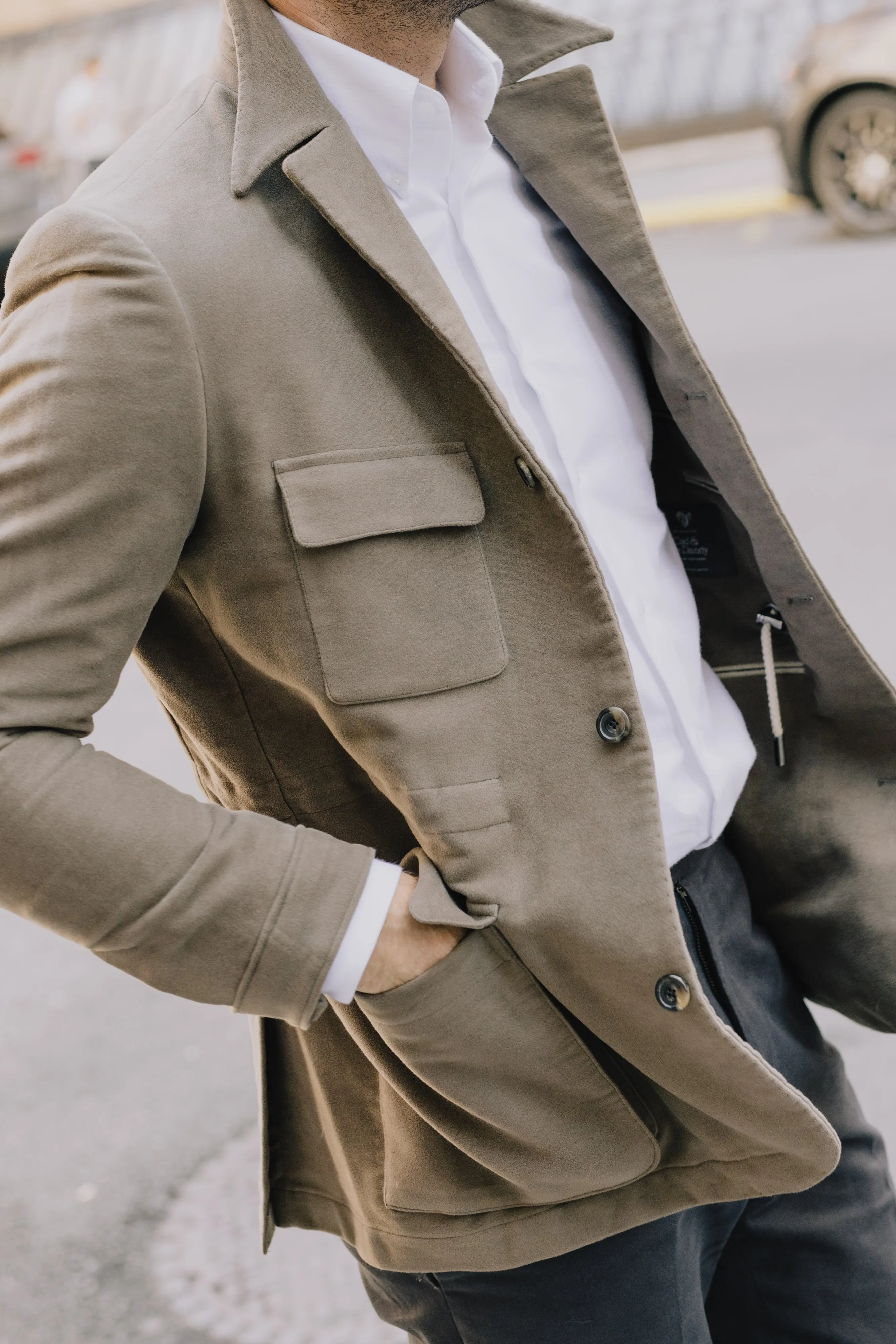 Safari Jacket in Brown Moleskin