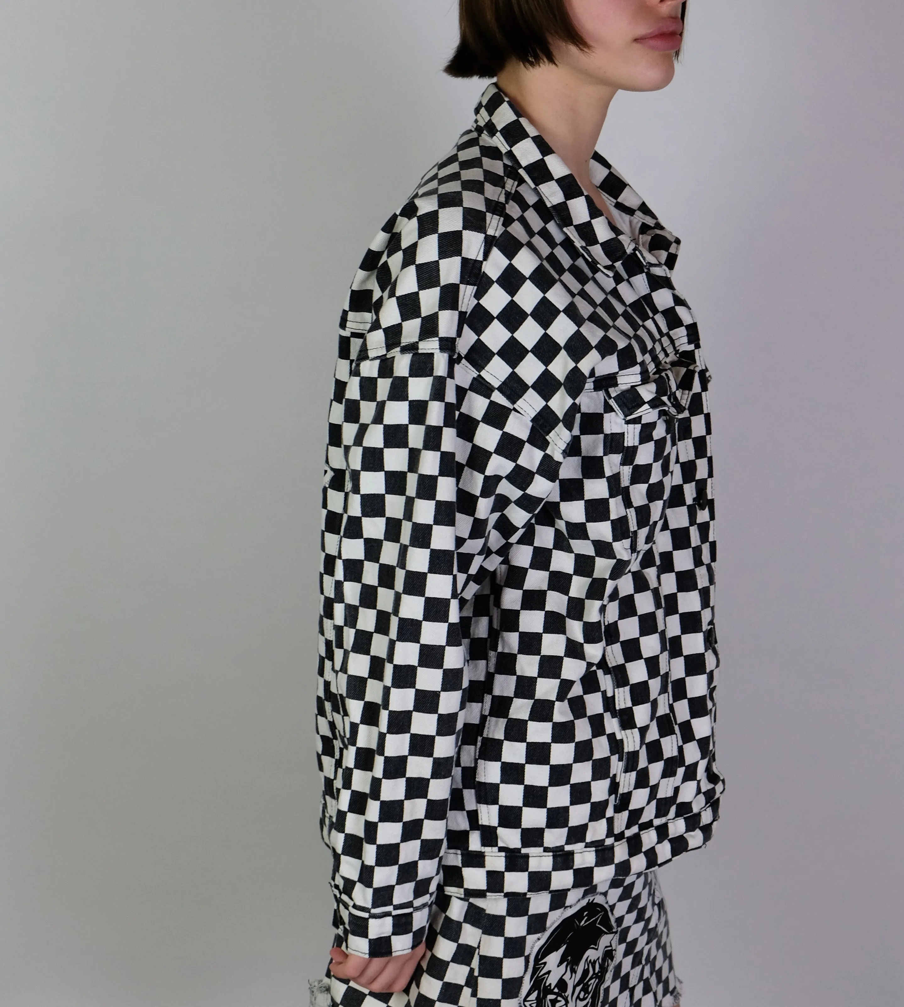 Screen Print Checker Jacket- S